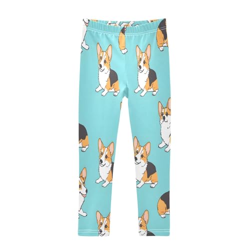 Toddler Girls Leggings Printed Yoga Pants Leggings Different Posts Corgis for Kids