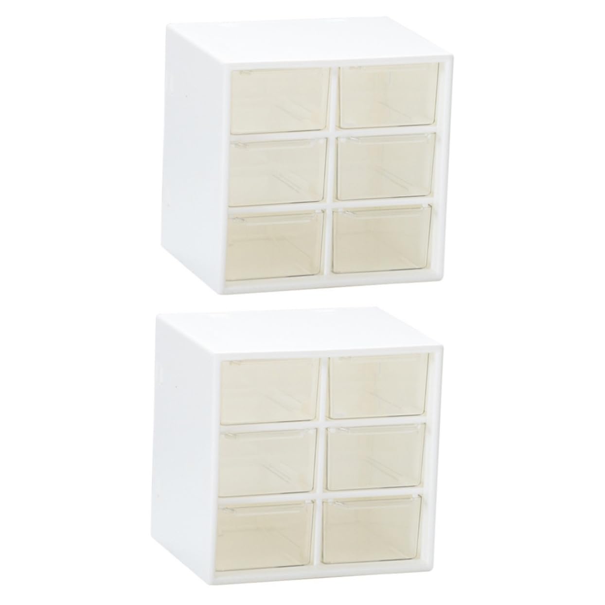 Ciieeo 2pezzi Scatola Organizzatrice Da Scrivania Plastica Con Scomparti Multipli Portaoggetti Per Cancelleria e Cosmetici Design Trasparente e Resistente Per Ufficio e Casa Bianco