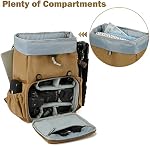 Sac à Dos pour Caméra, Sac à Caméra BAGSMART Antivol pour DSLR SLR en Toile, Convient jusqu'à 15" Ordinateur Portable avec Housse de Pluie