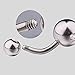 CrazyPiercing Door Knocker Stainless Steel Reverse Bar Belly Button Ring Piercing Navel Ring 14G 1/2