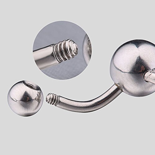 CrazyPiercing Door Knocker Stainless Steel Reverse Bar Belly Button Ring Piercing Navel Ring 14G 1/2