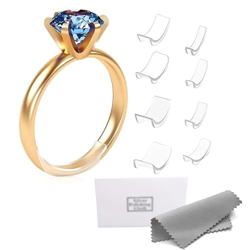 RINGO Invisible Ring Size Adjuster for Loose Rings Ring Adjuster Fit Any Rings, 8 Assorted Sizes of Ring Sizer