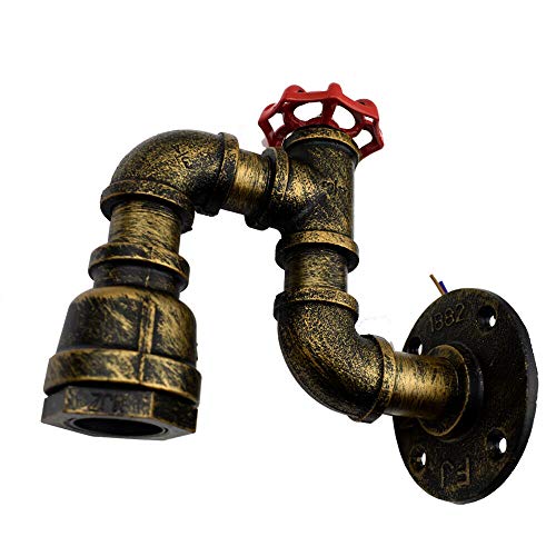 Tubo dell'Acqua Vapore Punk Parete Rustico Metallo Pendente Lampada Lampada di Illuminazione Vintage Industriale Vintage ottone
