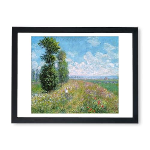 Affiche Claude Monet encadrée Prairie avec peupliers poster impressionniste décoration murale