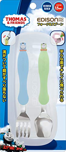 エジソン フォーク&スプーン ケース付 きかんしゃトーマス 1.5歳から対象 じょうずに食べられる工夫がいっぱい