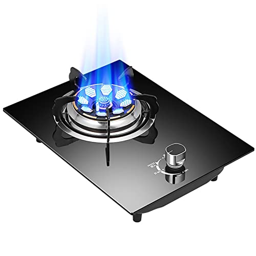 Aouoeeo Placa de Gas, Encimera de Gas, Cocina de Gas con Quemador, Estufa empotrada con Perilla de Seguridad para niños, termopar y apagador de Llama