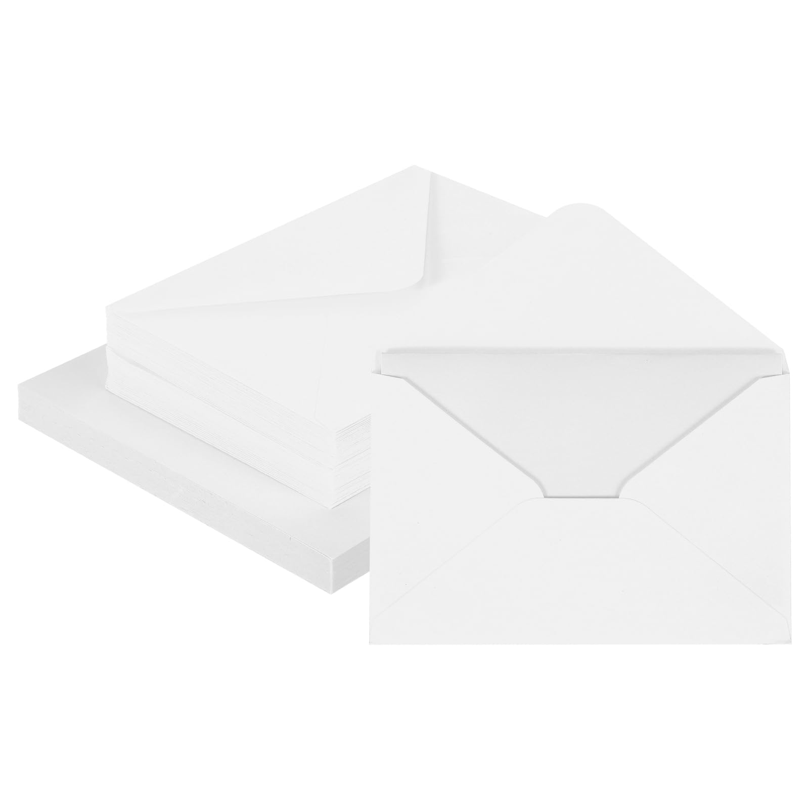 sourcing map 50 Pack 5.9x7.9 Blank Cardstock Paper with Envelope, White Card Stock Bulk Thick Folded Heavy Cardstock Paper for Printer DIY Cards Greeting Gift Wedding Postcards