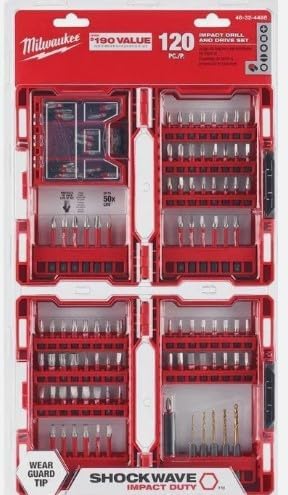 Juego de brocas y destornilladores de acero de aleación Milwaukee Shockwave Impact Duty (120 piezas)