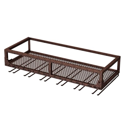 Generisch Rack per vino con supporto in vetro, mini rack in metallo per display liquido e whisky, elegante cabinet per cucina, sala da pranzo e caffè