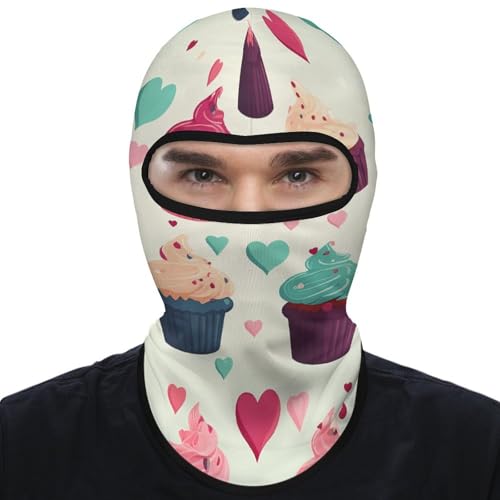Balaclava Cupcake Candy Hearts Sweet para hombres y mujeres, máscara facial con protección solar y transpirable, cubierta completa para senderismo, ciclismo, correr y conducir miniatura 1