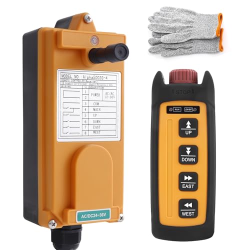 Hoist Crane Wireless Remote Control 4 Button 110V Industrial Radio Controller for Overhead Crane Mini Transmitter and Receiver