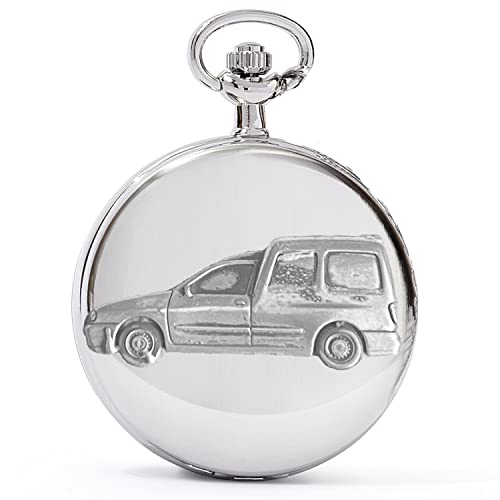 Montre de poche à quartz 3D en étain RefA18 boîtier argent poli prestige