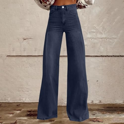 Women Casual Jeans Summer Washed Retro High Waist Flare Denim Trousers Loose Fit Street Hip Hop Y2K Pants with Pocket2