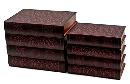 Bellaa 21213 Decorative Bookends Celtic Knot Trinity Triquentra Book Ends Box Boho Farmhouse Irish Home Decoration Bookshelf Holder Stoppers Vintage Hidden Secret Storage Jewelry Keepsake Gift