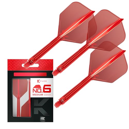 Image of Target Darts K Flex Integrated Dart Flight and Shaft, No.6 | 3-Pack K-Flex - No. 6, Kflex Precision-Molded 2-in-1 Dart Flights and Dart Shaft | Professional Dart Accessories