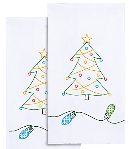 Jack Dempsey Stamped White Decorative Hand Towel, 17-Inch by 28-Inch, Christmas (320 677)