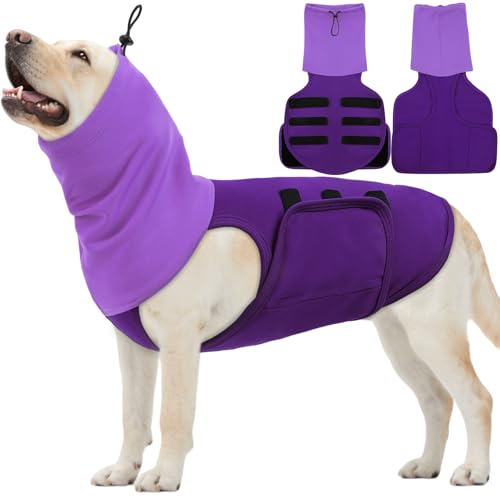 ASENKU Hundemantel mit beruhigender Kapuze und Ohrenschutz, Beruhigungswesten für Hunde zur Linderung...