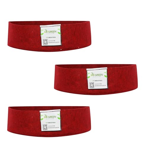 Image of Geo Fabric Grow Bags for Plants 18X6 Inch (Pack of 3) | 400 GSM Heavy Duty UV-Protected Round Maroon Colour Plant Bags for Terrace and Vegetable Gardening | Strong & Reusable|