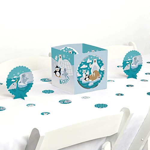 Big Dot of Happiness Arctic Polar Animals - Winter Baby Shower or Birthday Party Centerpiece and Table Decoration Kit