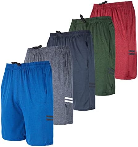 Mens Quick Dry Fit Dri-Fit Active Wear Athletic Performance Basketball 9 Inch Inseam Wrestling Sweat Tennis Soccer Running Essentials Gym Shorts Hombre Stretch Casual Workout Tech Shorts-Set 8 L