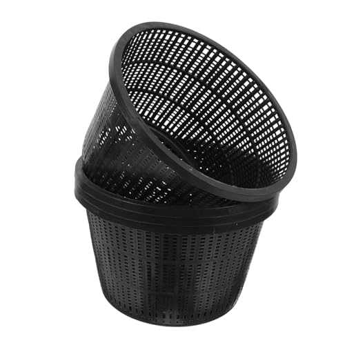 BAZEITFLOW Set 4 Pezzi Vasi Idroponici a Rete Neri Per Coltivazione Indoor e Outdoor, Cestini Drenanti Per Radici Design Scanalato, Compatibili Sistemi Dwc Per Piante e Talee