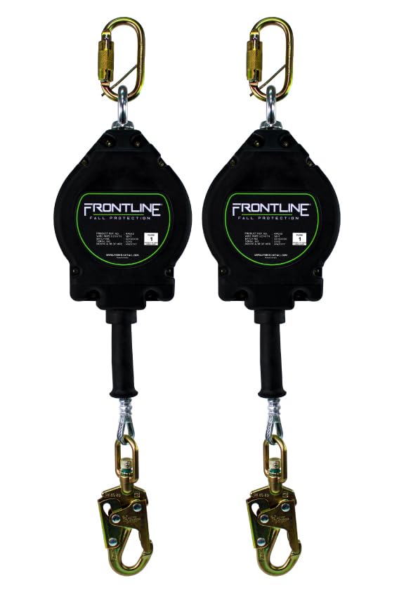 Frontline RPG50 Cable Single Leg 50ft SRL with Steel Snap Hook End (2 Pack). | Roofing | Construction | Personal Fall Arrest Protection | Galvanized Steel Retractable Lifeline/Safety Yoyo