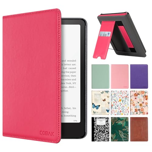 Image of CoBak Stand Case for 7 inch Kindle Paperwhite 12th Gen 2024 and Kindle Colorsoft with Hand Strap - Compatible with iPhone MagSafe, for Samsung /Belkin /Anker Wireless Charging Pads, Durable, Auto Sleep Wake