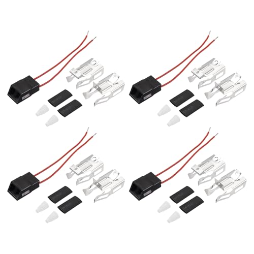 MECCANIXITY 4 Pcs ERR117 Range Stove Element Plug, Range Burner Receptacle Kit Terminal Block for Electric Stove Replaces WB17X210, 330031, 550226
