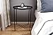 Round Metal Side Table - 20'' Tall Reversible Tray Small End Table, Modern Steel Patio/Garden/Sofa/Coffee/Bed/Nesting Tables Nightstand for Living Room Bedroom Decor Indoor Outdoor (Black)