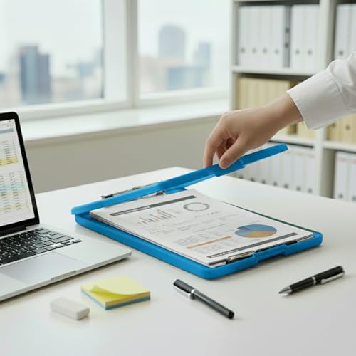 Image of oddpod Praise A4 Clip Pad /Clipboard with Storage Case for Paper and Document Storage 83002 (Blue)