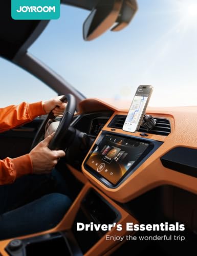 JOYROOM Fits MagSafe Car Mount, [20 Super Magnets] Magnetic Phone Holder for Car Vent, Hands Free Phone Magnet for Car Fit for iPhone 15 14 13 12 Pro Plus Max Mini MagSafe Case-Orange - Thumbnail 7