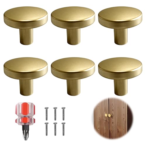 tiyiyok Tiradores Armarios, Pomos Armario, 25 × 20 MM, Juego de 6, Aplicable Muebles Dorados, Tiradores Vintage, Elegantes, Cómodas, Aparadores yPuertas de Armarios, Oro