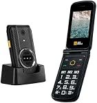 AGM M8 Téléphone de base truqué, 4G Téléphone portable, téléphones mobiles simples, étanche & Prothèse de chute, SOS Clé latérale, Cadran de vitesse, 104dB Orateur, Grandes Polices & Gros boutons, double SIM, FM Radio, lampe de poche