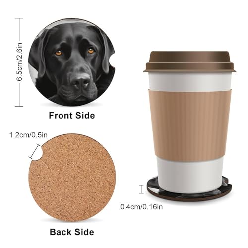Portavasos para carro, diseño perro negro, 2 unidades miniatura 2