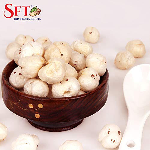 Image of SFT Pumpkin Whole Seeds 1 Kg & Lotus Seed Pop /Gorgon Nut Puffed Kernels (Phool Makhana) Fox Nut Organic (Grade - Big Size) 500Gm