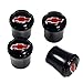 Chevy Bowtie All Black Air Valve Stem Caps with Red Logo - Set of 4