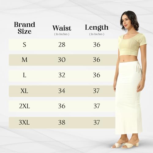 Image of TRASA Womens Saree Shapewear Petticoat, Cotton Lycra Petticoat, Skirts for Women, Shape Wear Dress for Saree