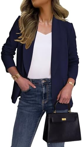 Ahlaray Women's Blazer Business Casual Lapel Collar Long Sleeve O...