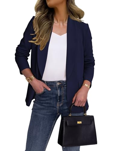 Ahlaray Women's Blazer Business Casual Lapel Collar Long Sleeve O...