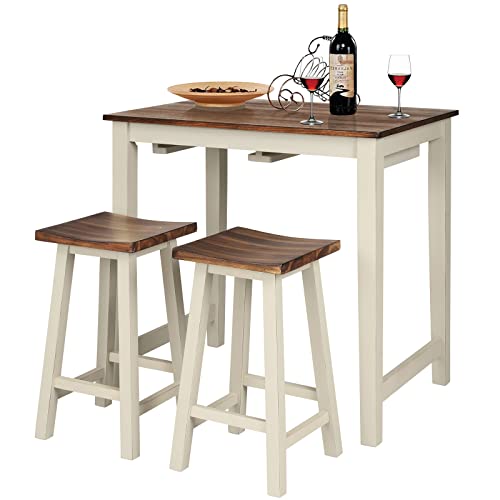 COSTWAY 3-Piece Pub Table Set