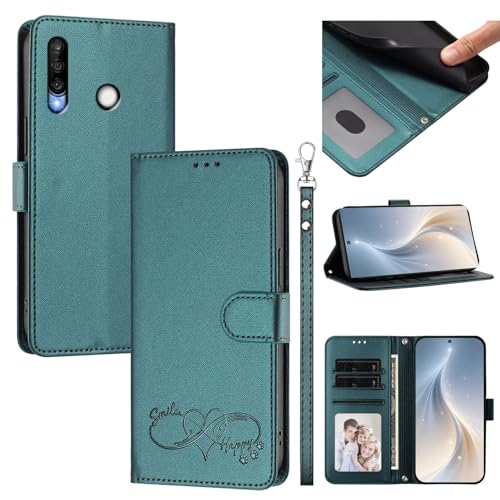 �X�}�z�P�[�X �Ή��@�� for Huawei P30 Lite/Nova 4E �X�}�z�P�[�X�y�J�[�h�E�������[�X���b�g�t�� �E�H���b�g�f�U�C�� �t���b�v�X�^���h �����h�~�@�\�zGreen