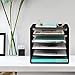 EASEPRES 5 Slot Mesh Desk Organizer Tray, File Paper Letter Folder Holder Desktop Paper Sorter Mail Organization Rack Storage Accessories, for Office Home School Classroom, Black