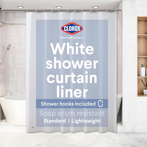 Doublure de rideau de douche Clorox blanche de qualité supérieure - 2