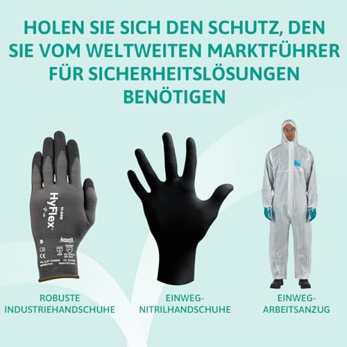 Ansell AlphaTec 37-675, Chemikalienschutzhandschuhe, Wasserdichte Sicherheitshandschuhe, Lebensmittel- und Reinigungshandschuhe, Latexfreie Schutzhandschuhe, Grüne Nitrilhandschuhe, 12 Paar, Gr. 2XL