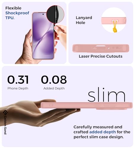 Image of Golden Sand for Vivo X200T 5G - Rugged Frosted Semi Transparent PC Shock Proof Slim Back Case for Vivo X200T, Seaside Pink