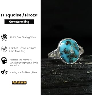 Reiki Crystal Products Natural Certified Silver Gemstone Adjustable Ring Yellow Sapphire Emerald Hessonite Turquoise firoza Ruby Manik Panna Pukhraj Neelam Stone Ring for Women Men