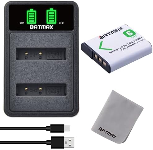 Batmax NP-BN1 Battery and USB Dual Battery Charger for Sony Cyber-Shot DSC-N1 DSC-N2 DSC-T100 DSC-W80 DSC-W90 DSC-HX5 DSC-H55 DSC-HX7 DSC-HX9 DSC-HX10 DSC-W110 DSC-W115 DSC-W122 DSC C-W122 DSC-W122 0
