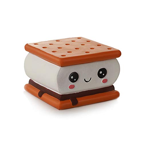 Anboor 3.7 "Squishies Sandwich Biscuit Kawaii Doux Rising Parfum¨¦ Emoji Sourire Visage Squishies Soulagement du Stress Enfant Jouets Cadeau