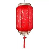 Linterna china vintage de piel de oveja de 24 pulgadas, decoración colgante impermeable al aire libre, lámpara resistente al sol para restaurante y patio