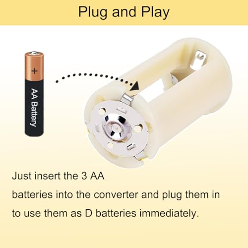 HAAMNING7 8 Stück 3 AA auf 1 D Batterien Adapterhalter Parallel 1,5 V Ausgang Batteriekonverter 3 Steckplätze Gehäuse Box Zellumwandlungswerkzeug Umschalter LR6 Batterie für Taschenlampen Laternen